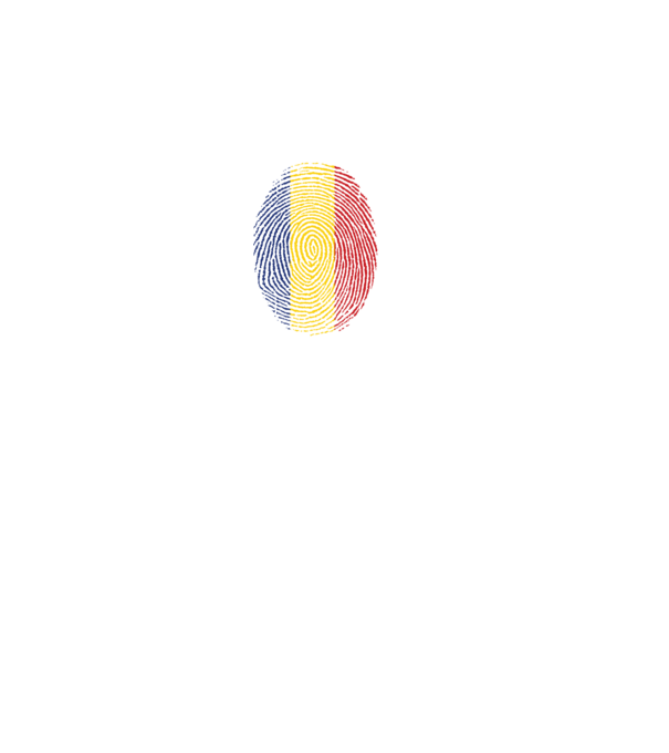 România fingerprint model negru pe tricou