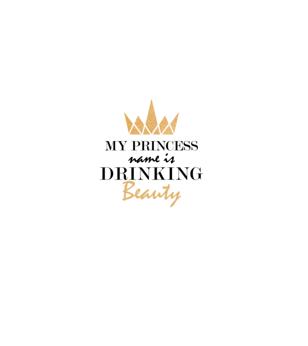 Drinking beauty gold model alb pe tricou
