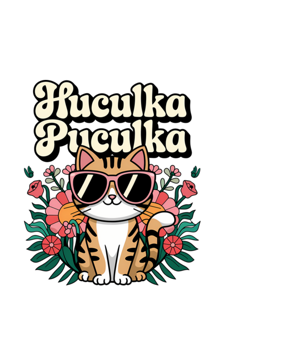 Huculka Puculka pisică 3 model albastru deschis pe tricou