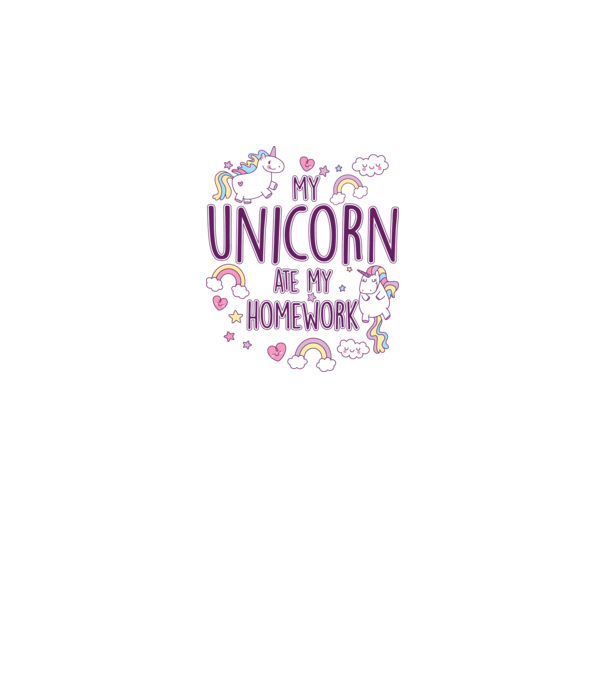 My unicorn ate my homework model alb pe tricou
