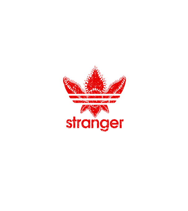 stranger logo red model negru pe tricou