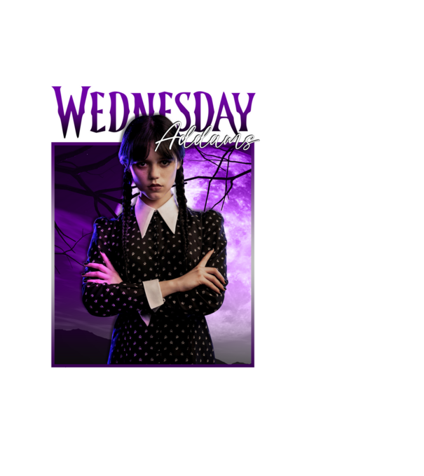 Wednesday Addams model negru pe tricou