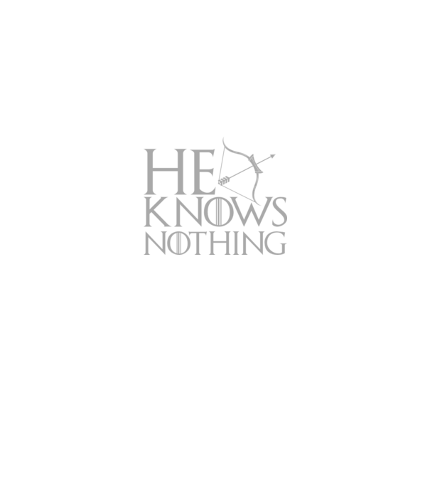 Cuplu He knows nothing model negru pe tricou