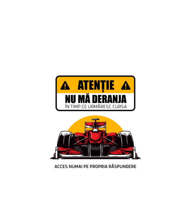 Atenție model alb pe tricou