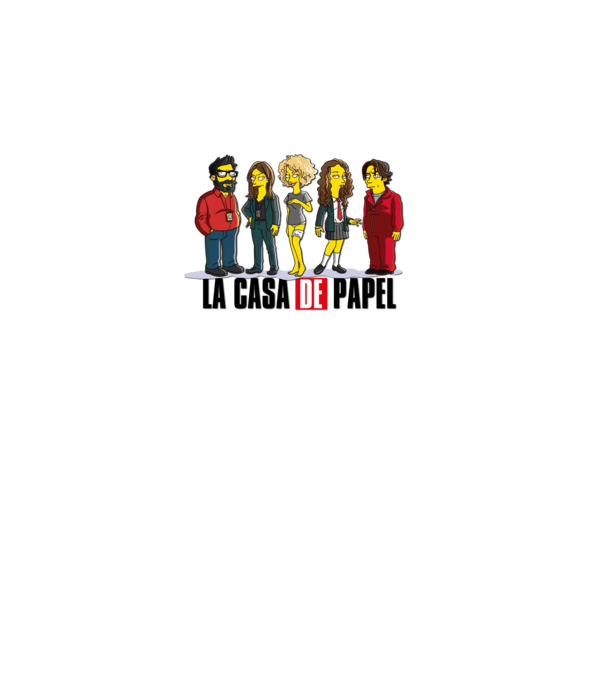 la casa de papel simpson model alb pe tricou