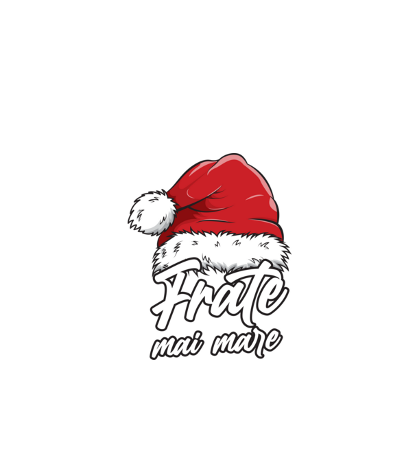 frate mai mare Santa Hat model negru pe tricou