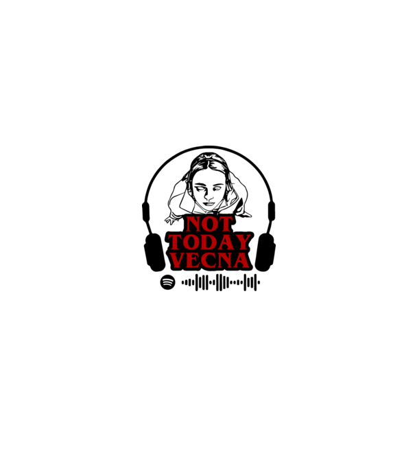 not today vecna model alb/roșu pe tricou
