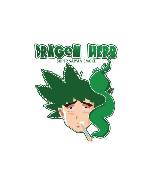 dragon herb smoke model alb pe tricou