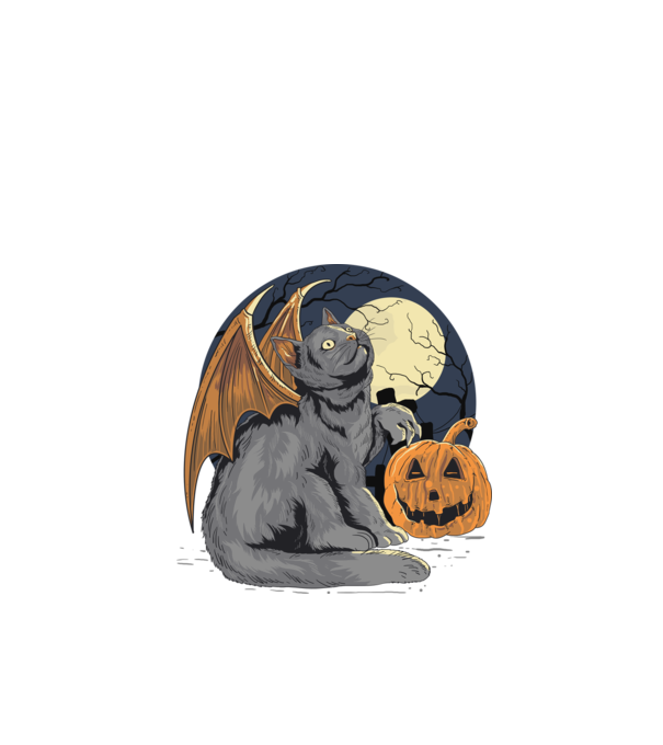 Halloween cica model negru pe tricou