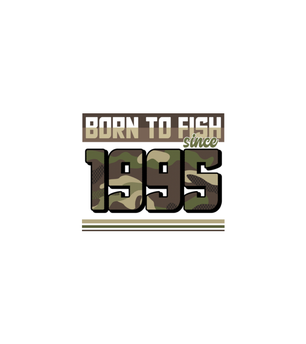 Born to fish since 1995 model negru pe tricou