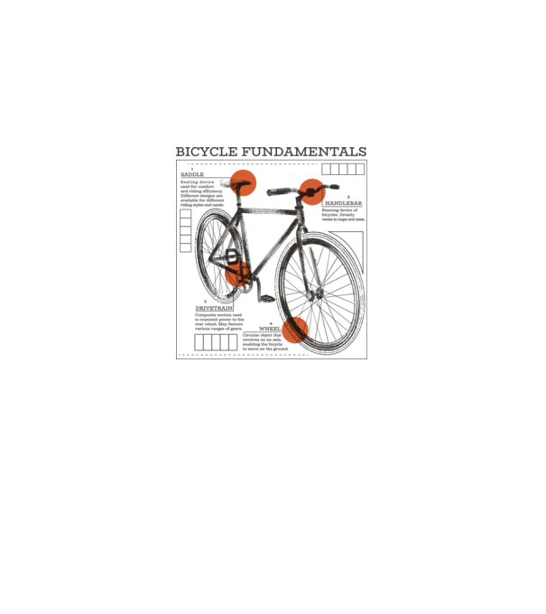 Bicycle fundamentals model alb pe tricou
