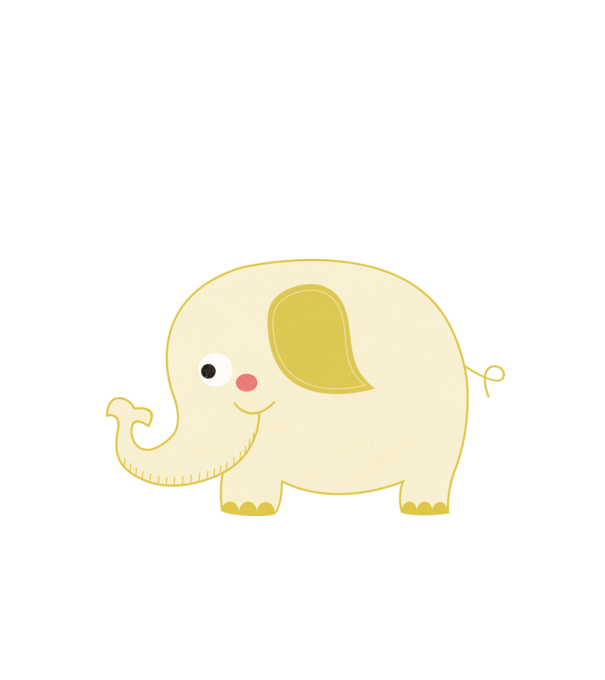 Cute elephant model alb pe tricou