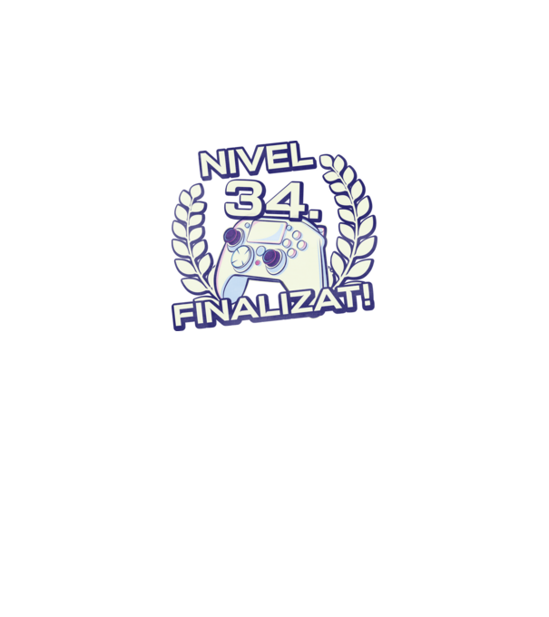 Nivel 34 finalizat! model negru pe tricou