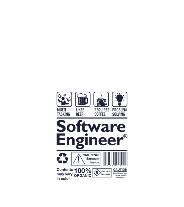 Software Engineer model nisipiu pe tricou