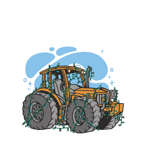 TRACTOR model alb pe tricou