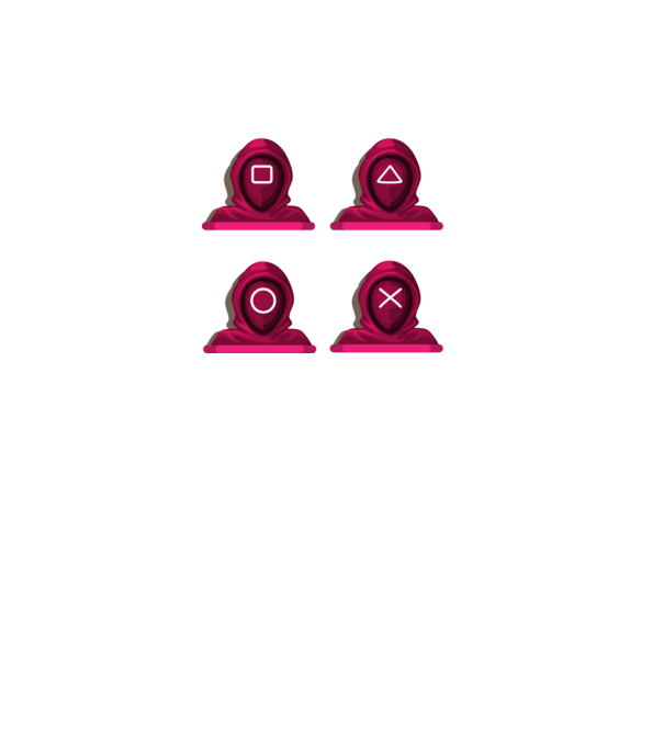 squid game characters model negru pe tricou