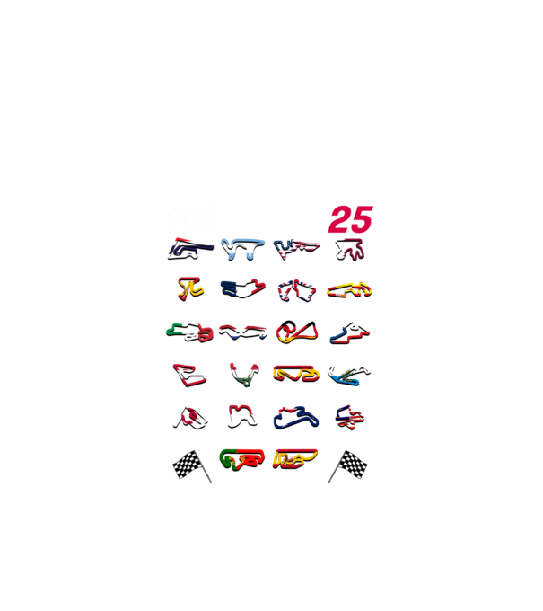 MOTOGP 25 CALENDAR Negru model negru pe tricou