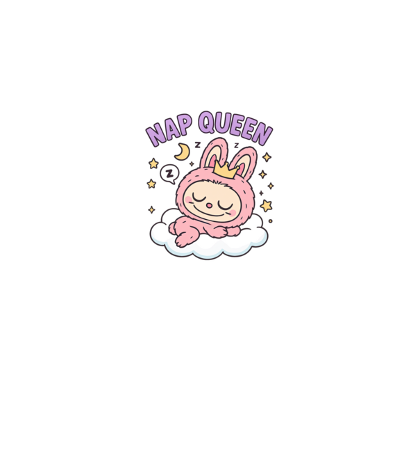 Nap Queen model alb pe tricou