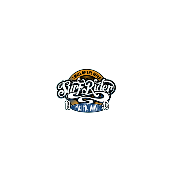 Surf Rider model negru pe tricou