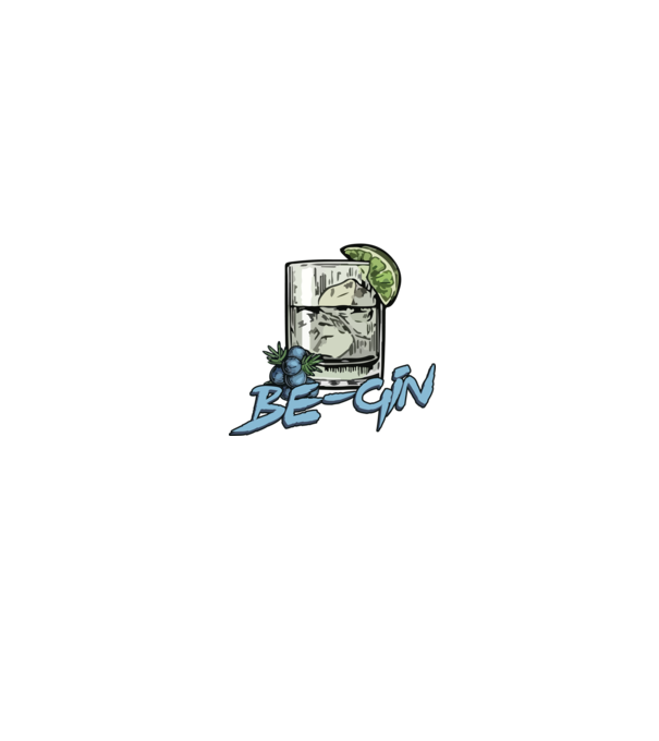 Let the fun be gin model albastru jeanși pe tricou