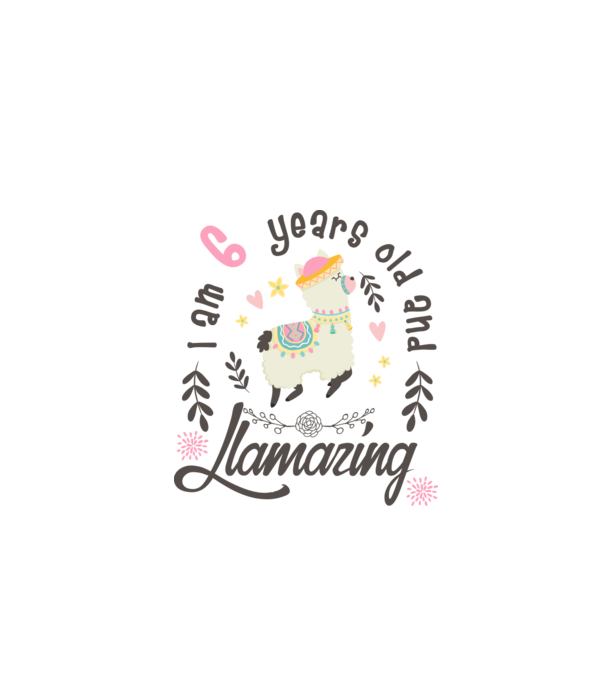 Birthday Llamazing 6 years old model alb pe tricou