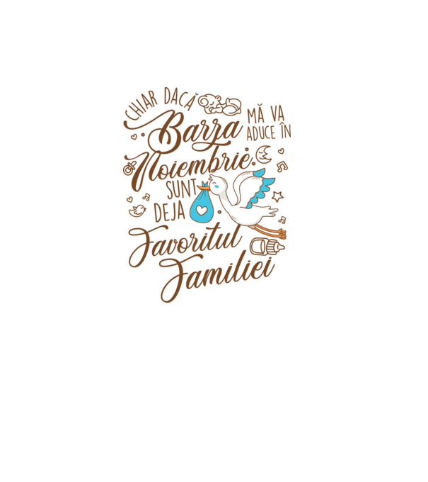 Favoritul familiei NOIEMBRIE model alb pe tricou