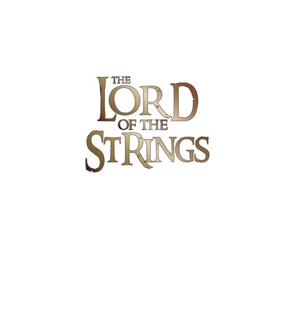 Lord of the Strings model negru pe tricou
