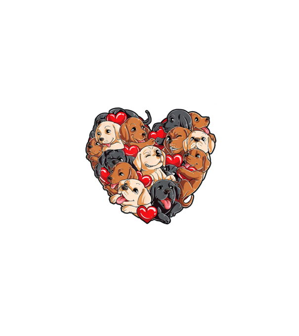 Puppy Heart model negru pe tricou