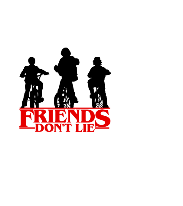 friends dont lie bicycle model alb pe tricou