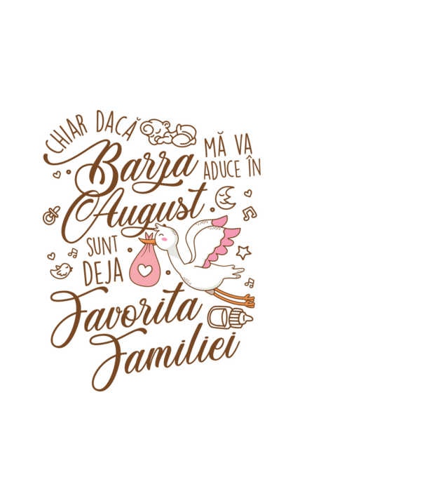 Favorita familiei AUGUST model alb pe tricou