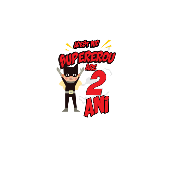 Acest mic supererou are 2 ani model negru pe tricou