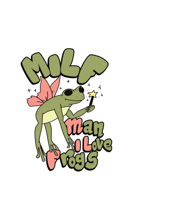 MILF man i love frogs model alb pe tricou