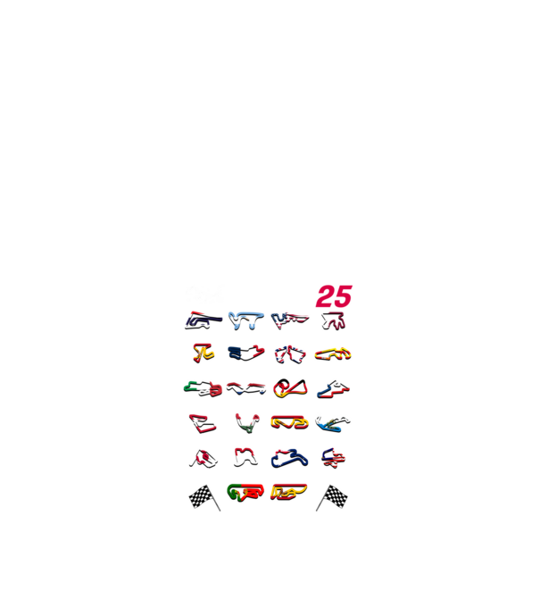 MOTOGP 25 CALENDAR Negru model alb pe tricou
