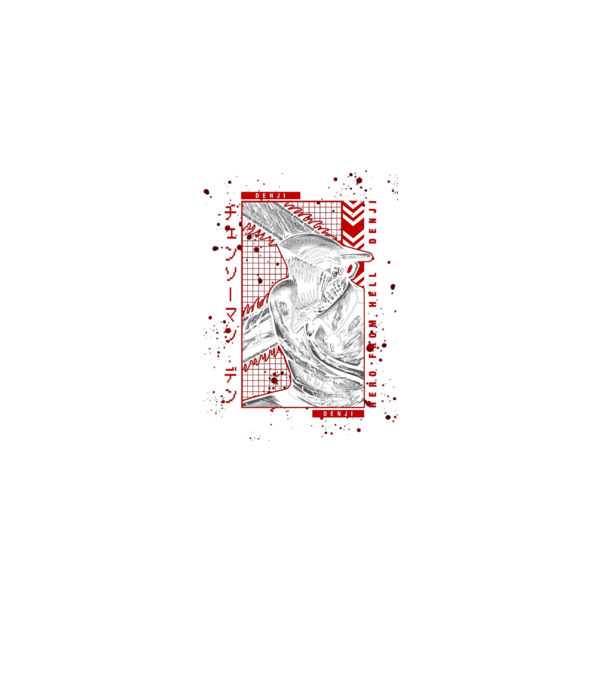 Denji Chainsaw man model negru pe tricou