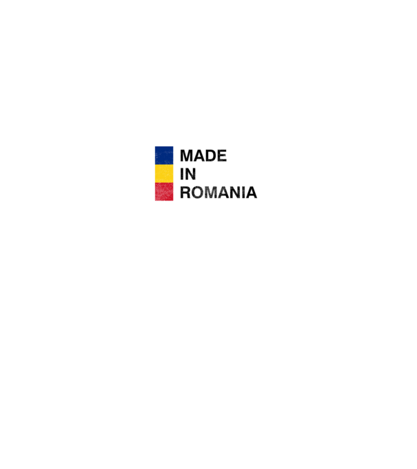made in romania model negru pe tricou