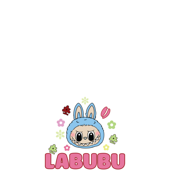 Labubu model alb pe tricou