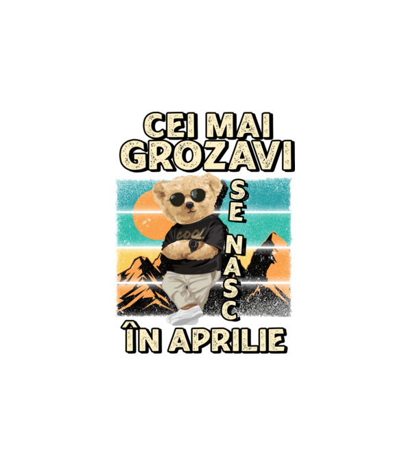RETRO teddy APRILIE model alb pe tricou