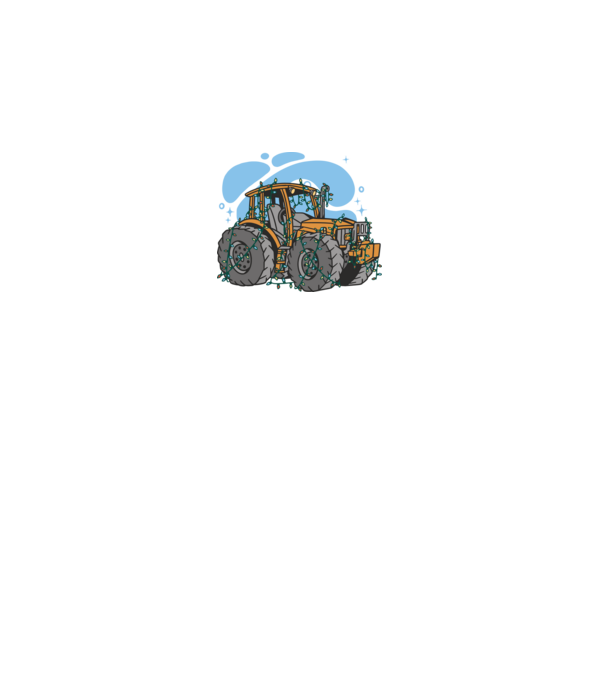 TRACTOR model alb pe tricou