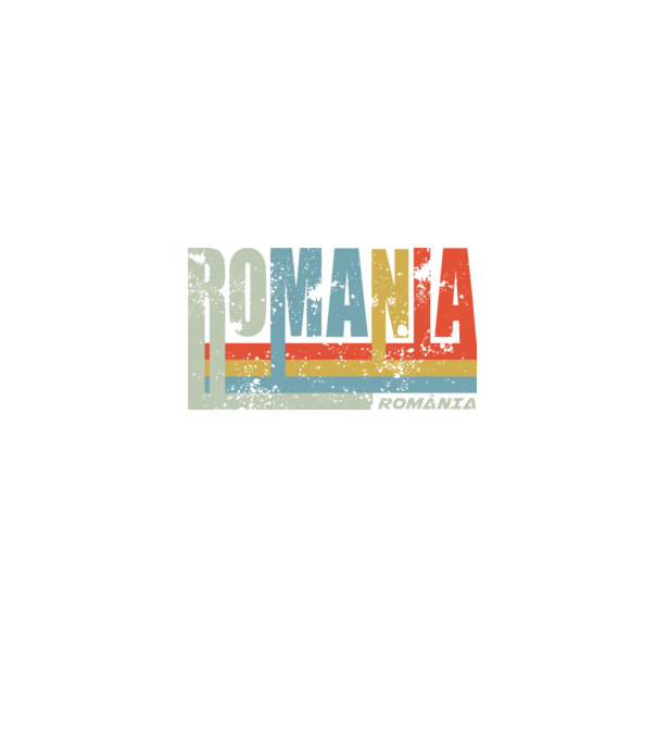 România retro model negru pe tricou