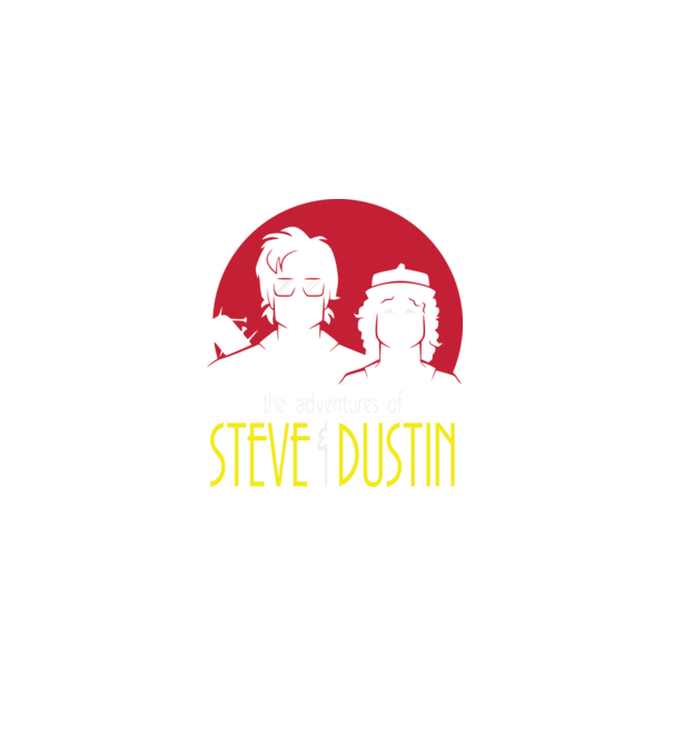 steve and dustin model negru pe tricou