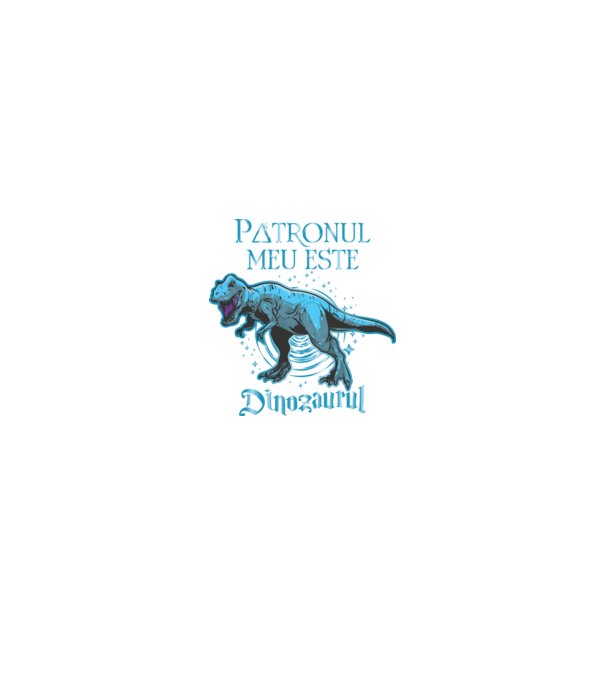 Patronul meu este dinozaurul model negru pe tricou