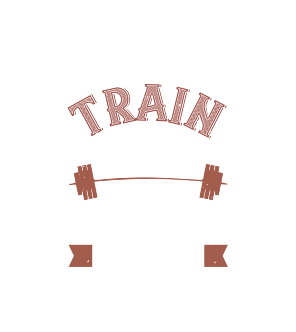 Train Hard model alb pe tricou