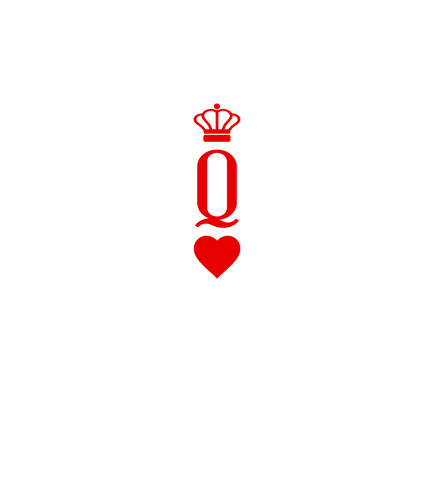Playin gcards Queen of hearts model alb pe tricou