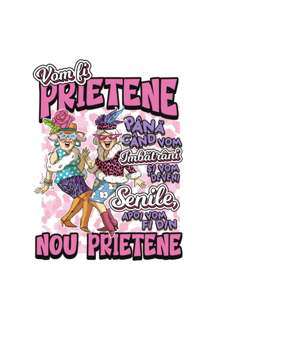 Nou prietene model negru pe tricou