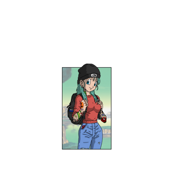 dragon ball bulma model roșu pe tricou