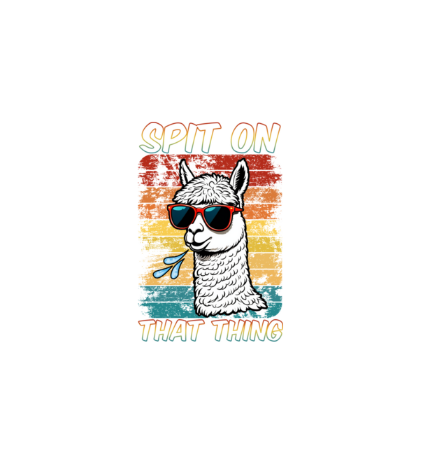 Spit on that thing llama rainbow Hawk Tuah model negru pe tricou