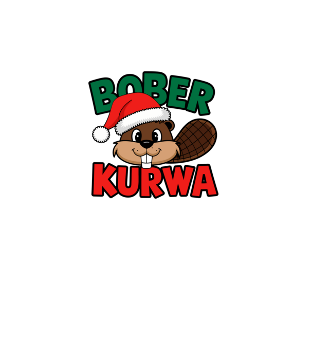 Bober kurwa xmas model alb pe tricou