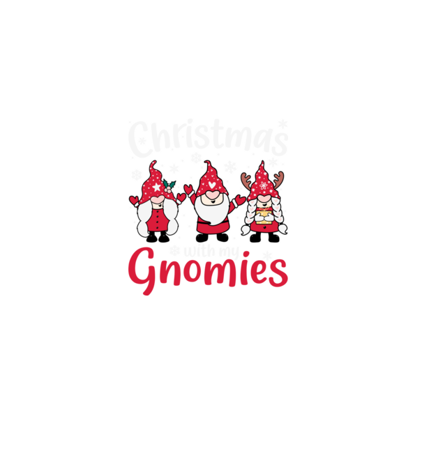 Christmas with my gnomies model negru pe tricou