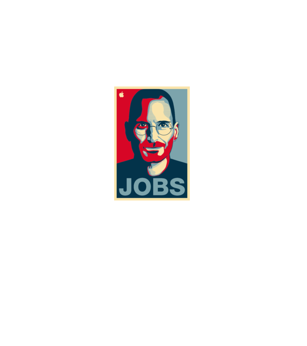 Jobs pop art model alb pe tricou