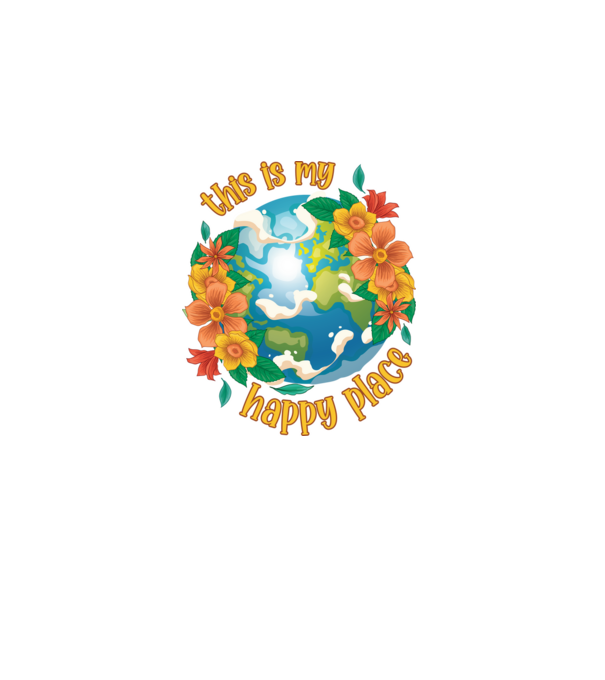 Happy Place model alb pe tricou